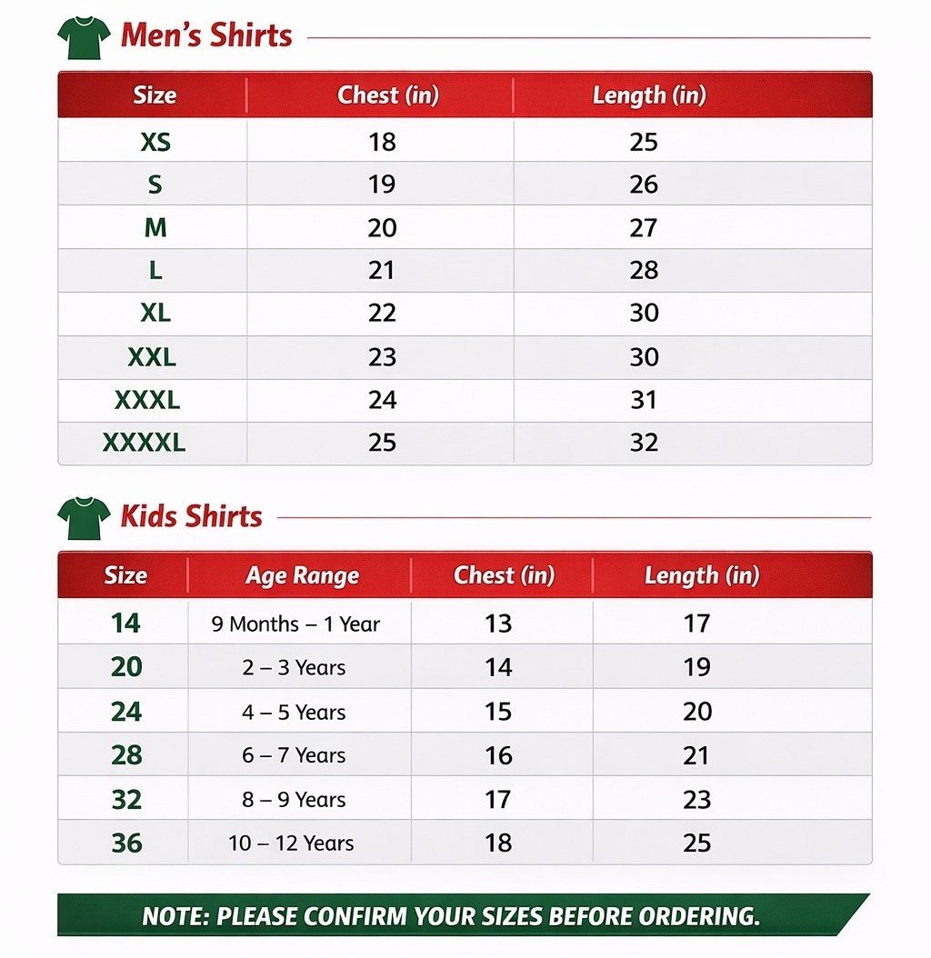 football jersey pk store size guide