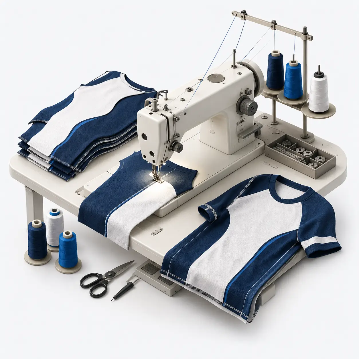 Custom football shirt stitching